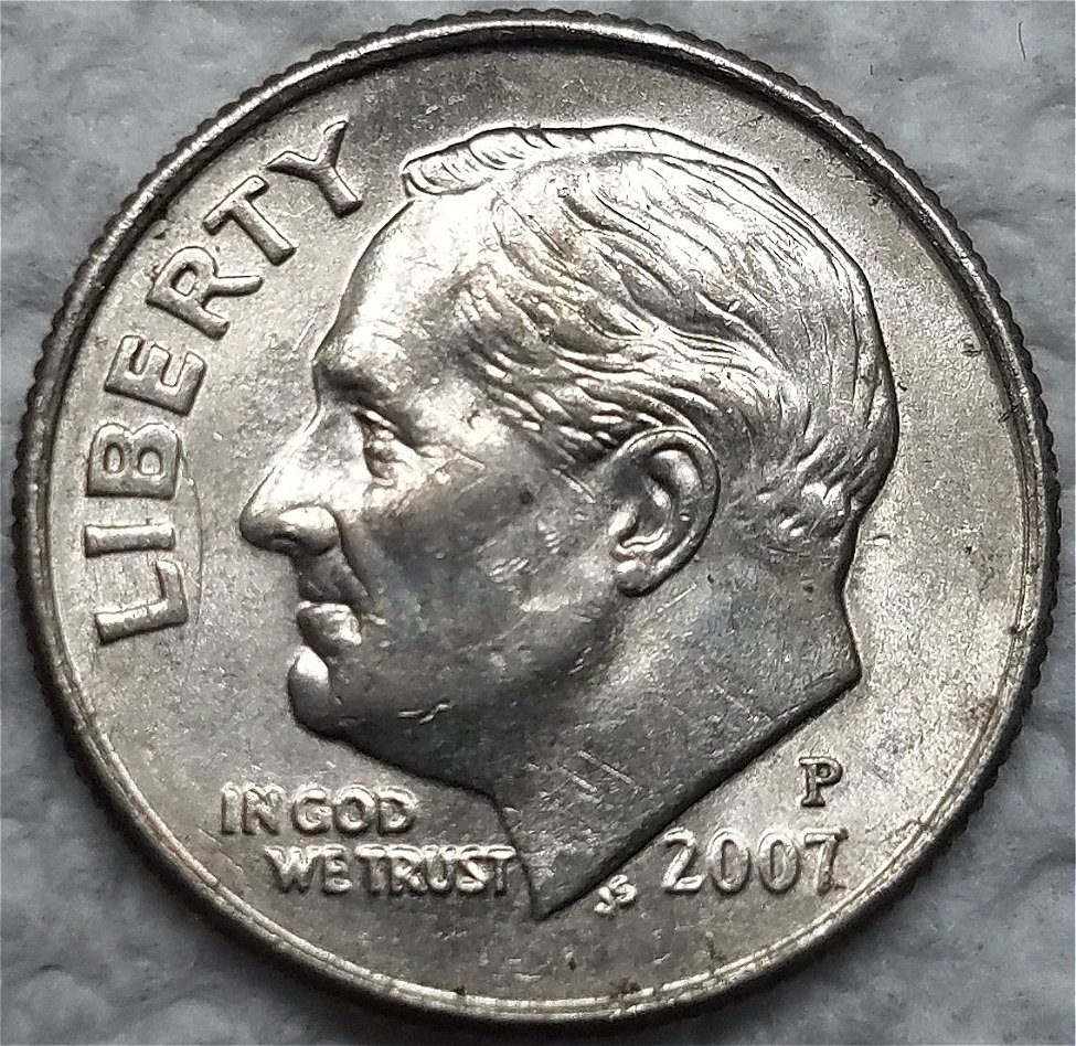 2007-P-Roosevelt-Dime-Internal-Die-Break-On-Reverse-At-Letter-